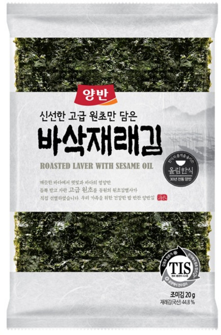 동원 양반 바삭재래김 전장김, 10개, 20g