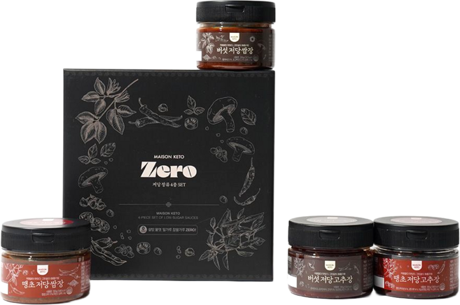 저당장류 4종세트 - 저당 땡초쌈장 땡초고추장 버섯쌈장 버섯고추장 명절선물 부모님선물, 1개