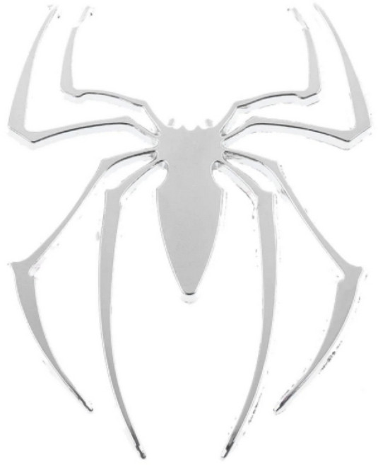 차량엠블렘장식 거미엠블램 도금상징엠블렘 스파이더스티커 주유구장식스티커, 1개, 실버