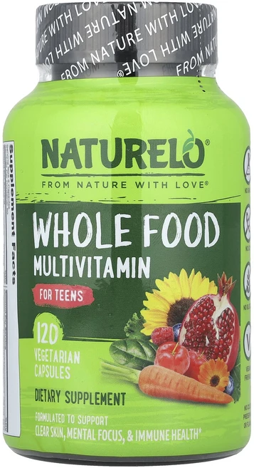 NATURELO 천연 식품 종합비타민 청소년용 베지 캡슐 120정, NATURELO천연식품종합비타민청소년용베지캡슐120정, 1개 - 쿠팡