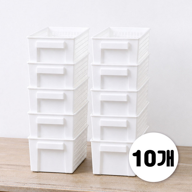 일이공팔 미니멀 다용도 수납 바스켓 10p, 화이트, 10개
