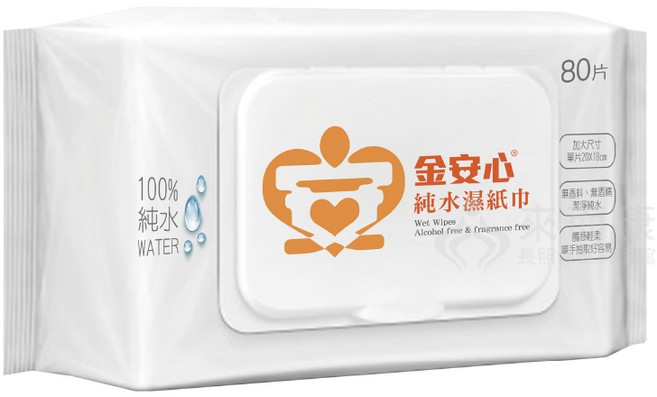 來而康 金安心 純水濕紙巾 80抽 加厚加大款 附蓋子, 1箱, 12個裝, 1g