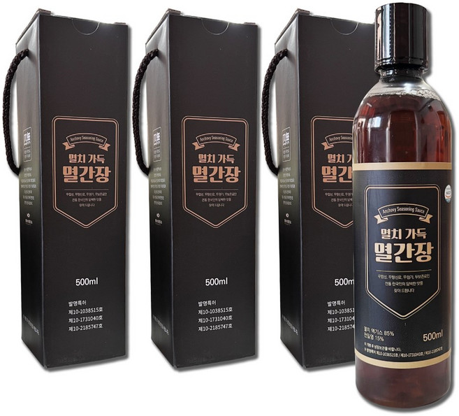 천기누설 통영 멸치가득 멸간장 선물세트 500ml 멸치어간장 수산식품연구소, 3개