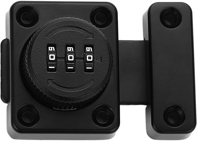 하비토 다이얼 무타공 서랍 잠금장치 냉장고 서랍장 시건장치, 블랙, 1개