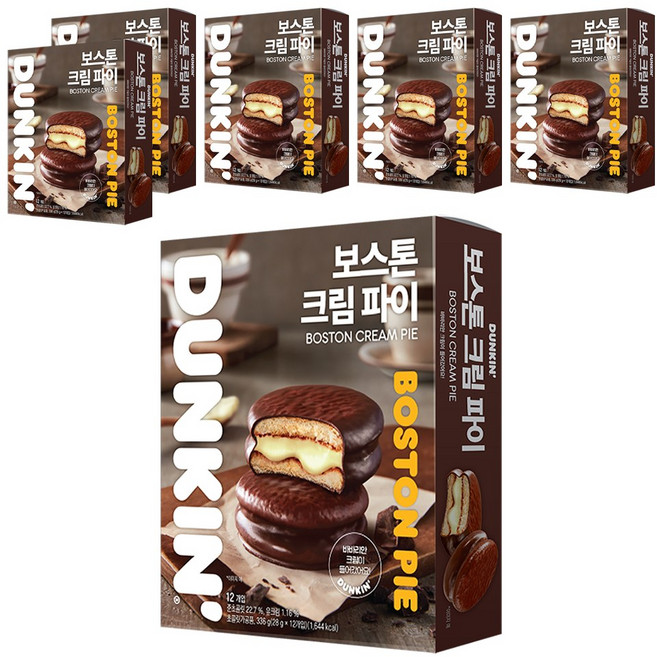 던킨도너츠 보스톤 크림 파이 12개입, 336g, 6개