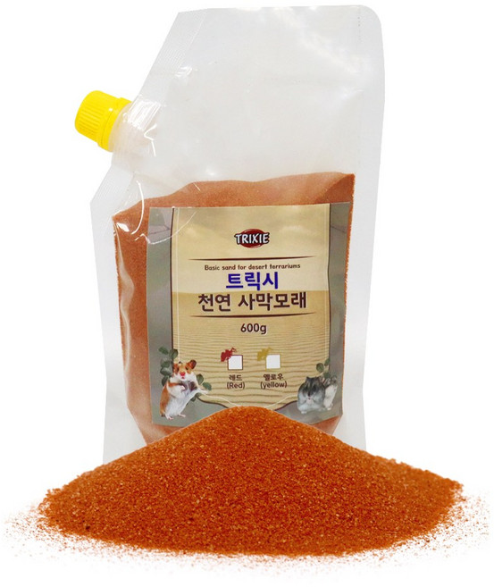 트릭시 천연 사막모래 (레드) 500g 햄스터 골든햄스터 드워프 모래 목욕 용품, 1개