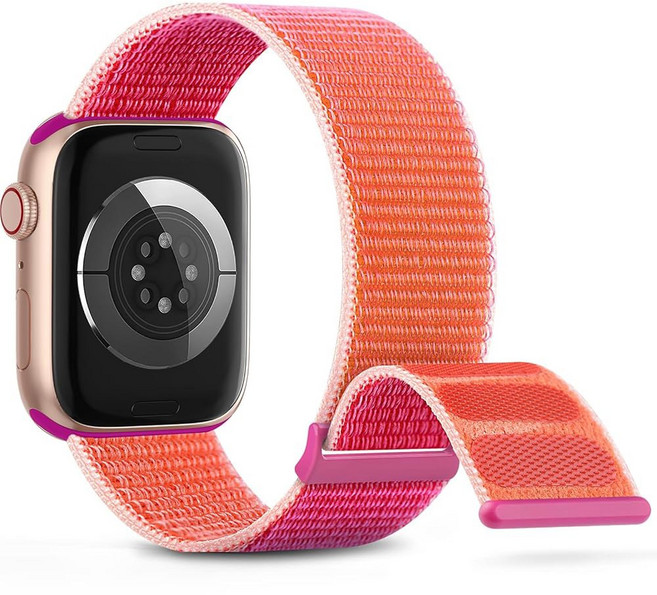 호환 OHOTLOVE 나일론 스포츠 밴드 Apple Watch 밴드와 호환되는 38mm 40mm 41mm 42mm 44mm 45mm 46mm 49mm 조절 가능한 통기성 여성 남성