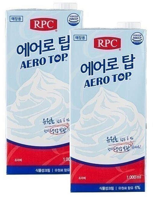 에어로탑 휘핑크림 1000ml, 2개, 1L
