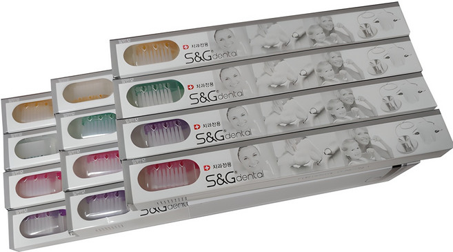 에스앤지덴탈 치과전용 성인일반모 강한모 칫솔, 12개입, 1세트