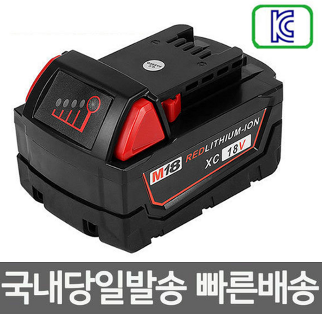 밀워키 전동드릴 M18 18V 호환용 리튬이온배터리 6.0Ah 국내당일발송, M18-6.0Ah, 1개