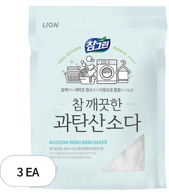 참그린 참 깨끗한 과탄산소다 주방세제 파우치, 1kg, 3개