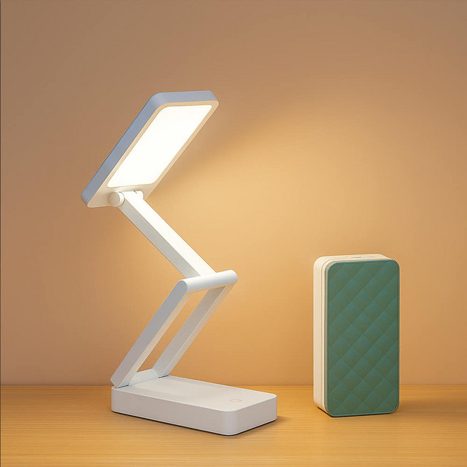 리와트 휴대용 접이식 LED 스탠드 대용량배터리 블루라이트 차단 공부등 독서등 LC-1253, 초록색