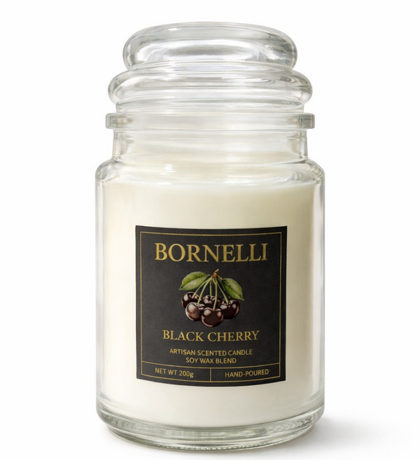 보르넬리 천연 100% 소이왁스 캔들 냄새제거 향초, 1개, 200g, 블랙체리