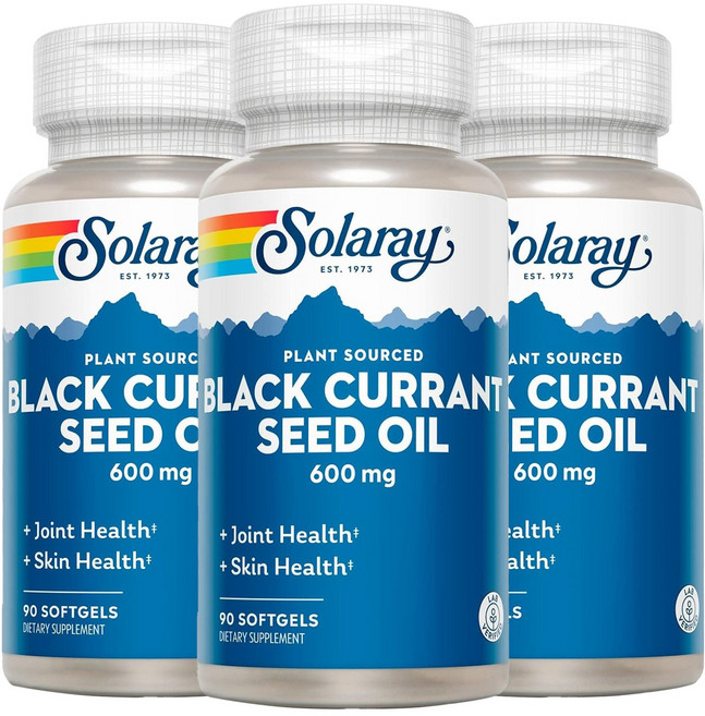 솔라레이 블랙 커런트 씨드 오일 600mg 소프트젤, 90정, 3개