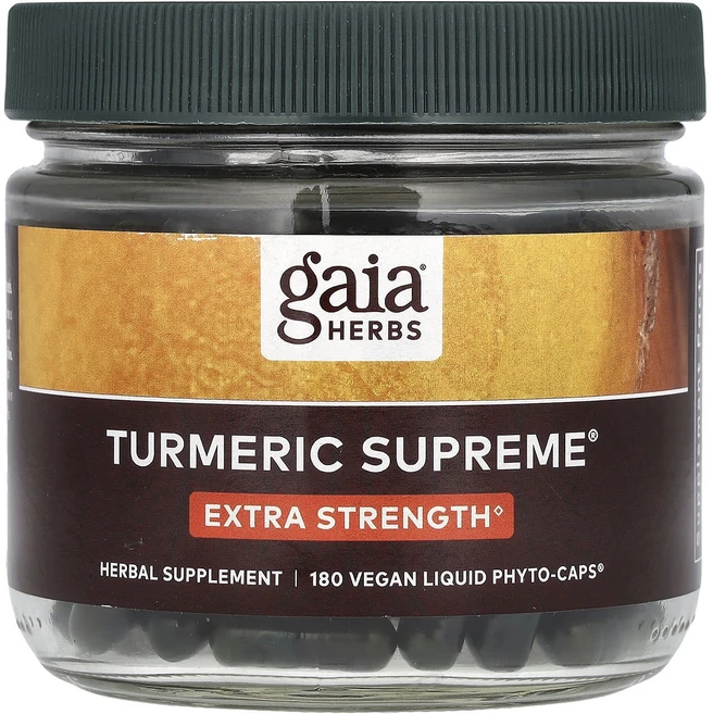 Gaia Herbs 강황 수프림 엑스트라 스트렝스 비건 액상 Phyto-Caps 180정, Gaia Herbs 강황 수프림 엑스..., 1개 - 쿠팡