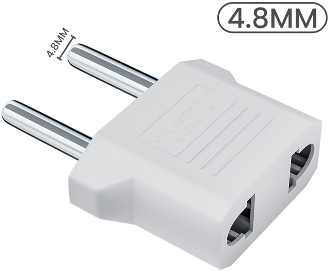 변환 플러그 한국Olaf 1-10pcs 4.8/4.0mm 미국-EU 플러그 어댑터 KR 브라질 변환기 여행 전원 소켓, 04 White 4.8MM_04 5PCS_01, 04 5PCS_01 CHINA