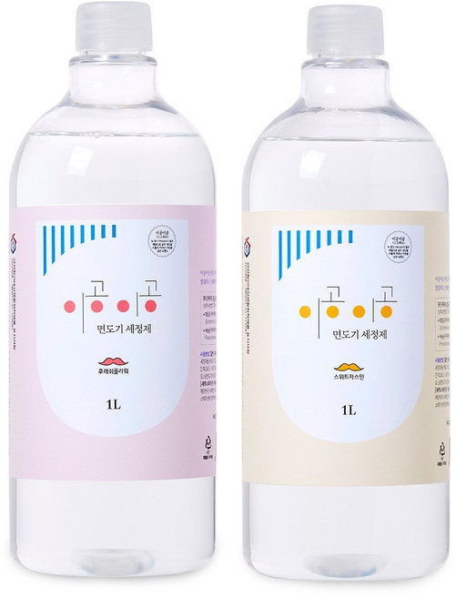 이공이공 면도기 세정액 1L + 1L 묶음 면도날 세척 관리용품, 후레쉬플라워, + 스위트자스민