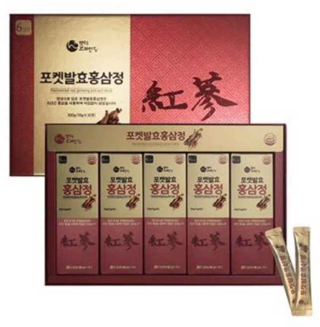 [대한홍삼] 포켓발효홍삼정 스틱 10g x 30포 (사은품: 발효홍삼 캔디증정), 1개, 30회분