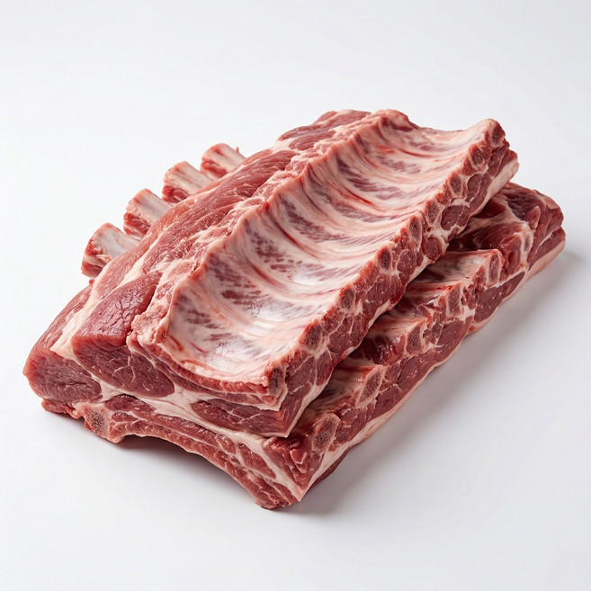 통밀먹인 돼지 등갈비 (쪽갈비) 로인립 바베큐 1kg 1개