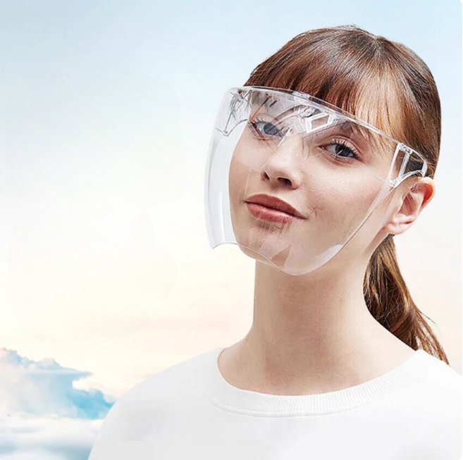 OnB 안면보호 페이스실드 작업용 안경형 마스크, 2개, 투명