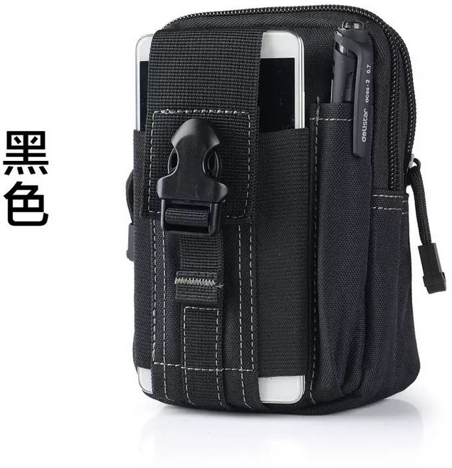 molle 多功能戰術腰包, 黑色, 1個