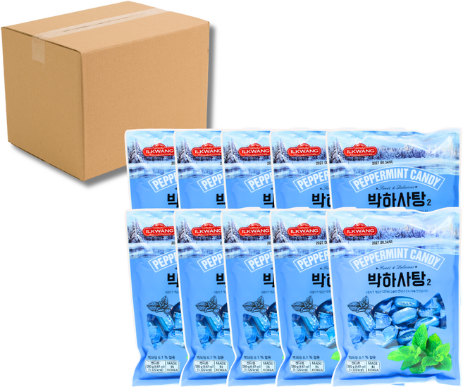 일광 박하사탕 280g 캔디 사랑방 특이한 맛있는 사탕 임산부 입덧 금연 담배, 10개