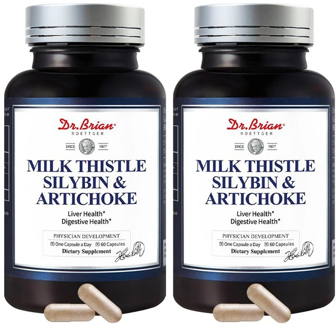 닥터브라이언 밀크 씨슬 실리빈 & 아티초크 캡슐, 2개, 60정 - 쿠팡