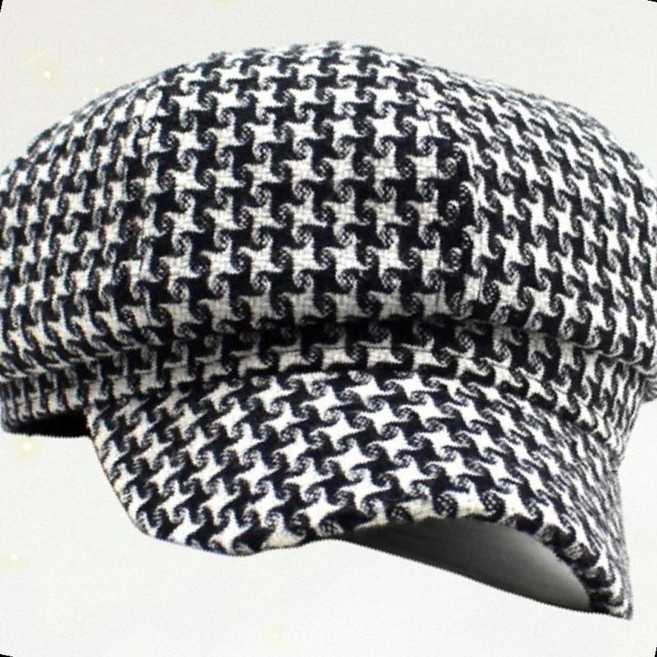 격자 무늬 헌팅캡 여성 체크 베레모 클래식 캐주얼 모자