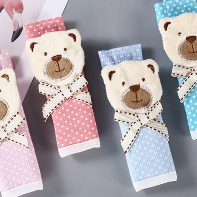 리본 머리끈 정전기방지 곰돌이 땡땡이 아동 헤어 고무줄, GFarm  레드_2개