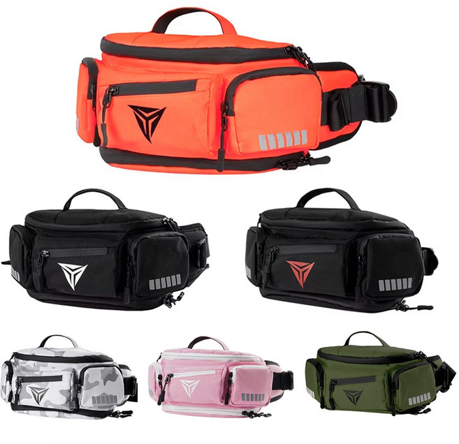 오토바이 힙색 퀵릴리즈 바이크 슬링백 확장형 웨이스트백 6L, 블랙