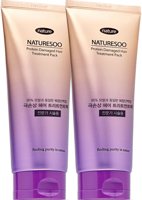 네이처수 전문가용 극손상 단백질 트리트먼트 헤어팩, 200ml, 2개