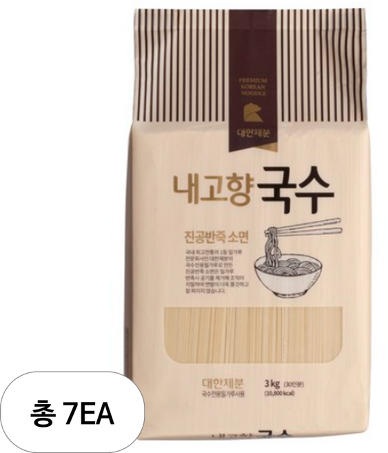 곰표 내고향국수 진공 소면, 3kg, 7개