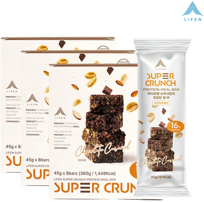 [깐깐한 초록마을 입점 제품] 라이프엔 슈퍼크런치 프로틴 밀 바 45g 24개입, 24개 - 쿠팡