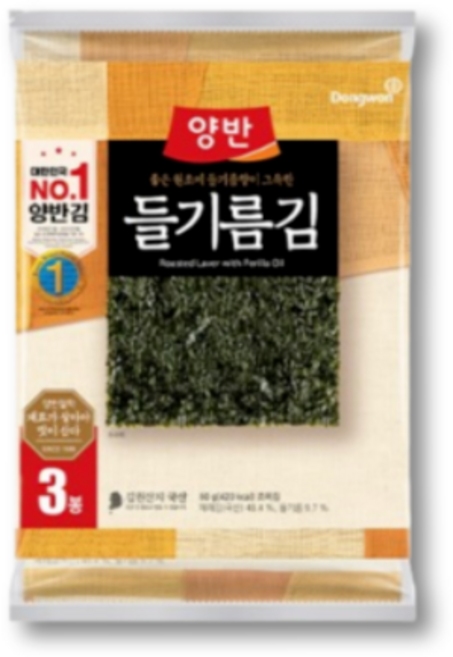 동원 양반 들기름김, 9개, 20g