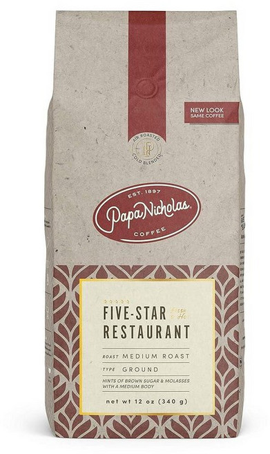 Papanicholas Coffee 분쇄 가루 커피 파파니콜라스 그라운드 패밀리 리저브 코나 바루 블렌드 12온스, 5성급 레스토랑 블렌드, 12 ounce (Pack of 1)