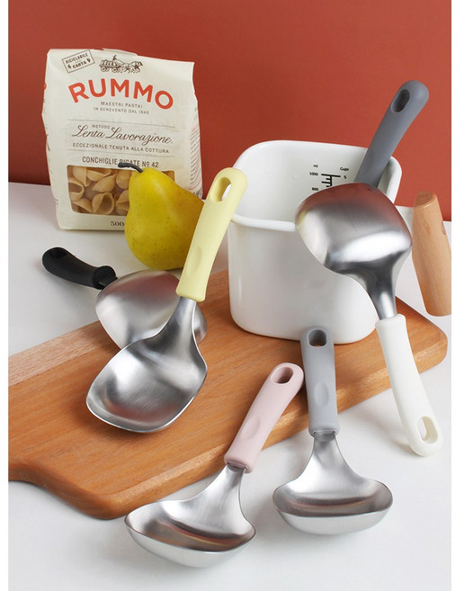 스텐 사각 미니국자 서빙 전현무국자 미니스푼 대왕 다용도 실리콘 손잡이 앞접시, 민트, 1개