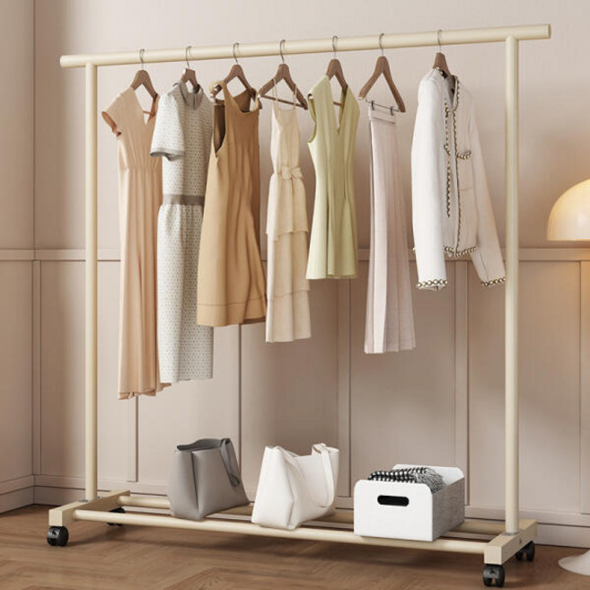 only 예홈 by Design / 크림1단 이동식 스탠드 행거 옷걸이 옷장 철제 헹거