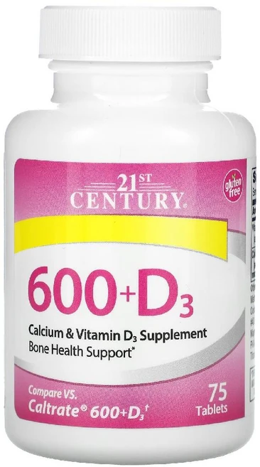 21세기 600플러스디쓰리 비타민D 지용성비타민 탄산칼슘 75정 calcitriol, 1개 - 쿠팡