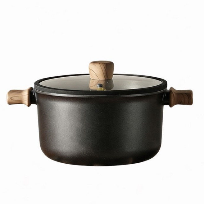 LA DERIVE KC인증 정밀검사 식용코팅 처리된 양수냄비 인덕션 가스통용, 1개, 프리미엄 블랙, 24cm