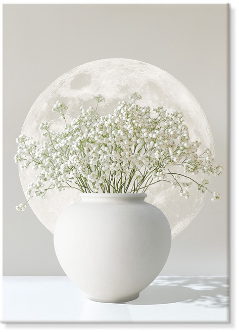 재물복 들어오는 은은한 달항아리 꽃그림 액자 5종 [더아트컴퍼니 풍수 인테리어], 8.귀애달항아리