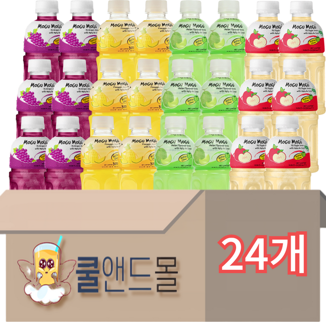 [쿨앤드몰] 모구모구 4종혼합 포도6 파인애플6 멜론6 사과6, 24개, 320ml
