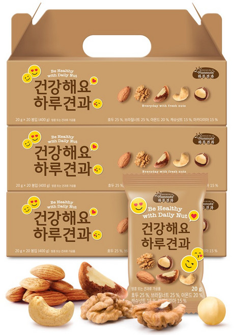 썬넛트 건강해요 하루견과 20p, 400g, 3개