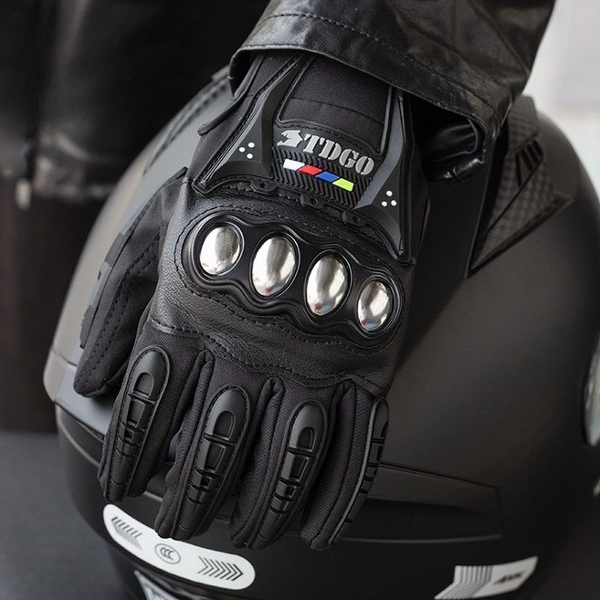 YAPOGI 오토바이 스포츠 라이더 겨울 방한 터치 바이크 글러브 오토바이 장갑 양손 세트, L, 합금블랙
