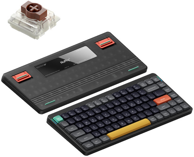 NUPHY AIR75 V2 기계식키보드 갈축 블루투스 무선 유선 텐키리스 슬림형, 바솔트 블랙