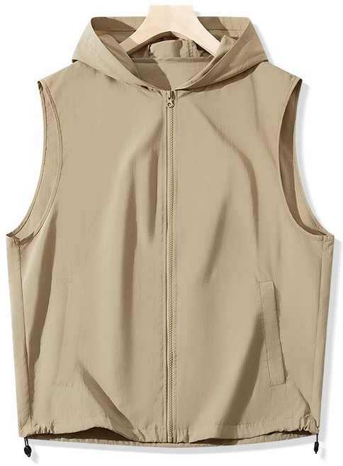 남성용 여름조끼 루즈핏 캐주얼 아웃도어 빅사이즈 후드조끼