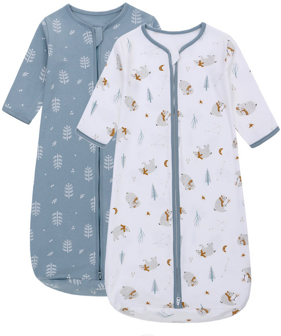 미라클 베이비 유아 순면긴팔 수면 주머니/조끼 2개입