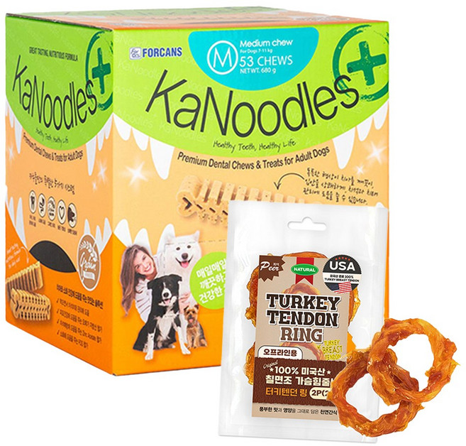 이슈펫 그린백 or 터키츄링 2p 증정 카누들 강아지 입냄새 애견 치석제거 플러스 필로팩 덴탈껌, 680g, 1개, M-터키츄링2p