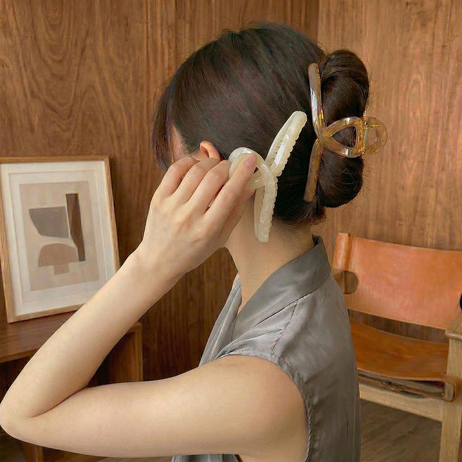 해피제이 빅사이즈 올림머리 집게핀 2종세트