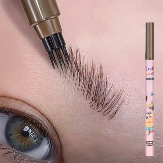 눈썹 타투펜 타투 눈썹문신펜 눈썹 펜슬 눈섭 지워지지않는 타투 펜슬 아이브로우 틴트, 1개, 다크브라운