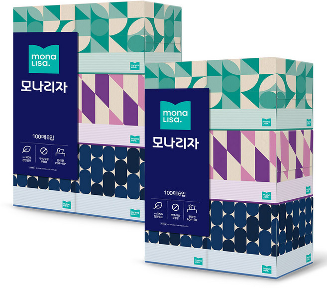 모나리자 미용티슈 100매, 12개